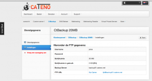 CtBackup Klanten Portal instellingen