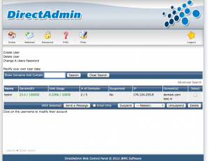 Reseller Directadmin users
