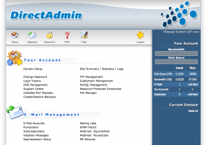 Webhosting Directadmin panel